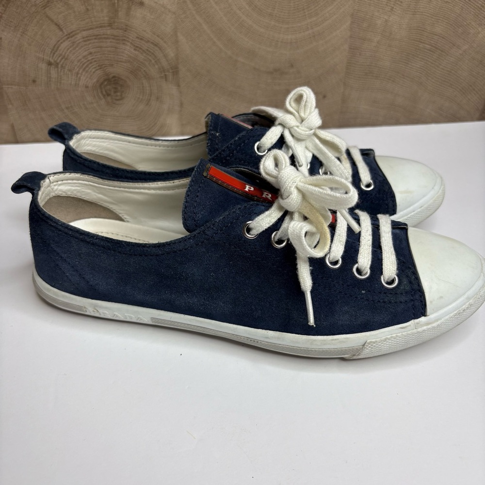 Prada Suede Leather Sneakers navy  Blue Size 8